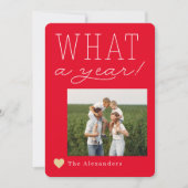 Wat een jaar vakantie fotokaart feestdagenkaart (Voorkant)