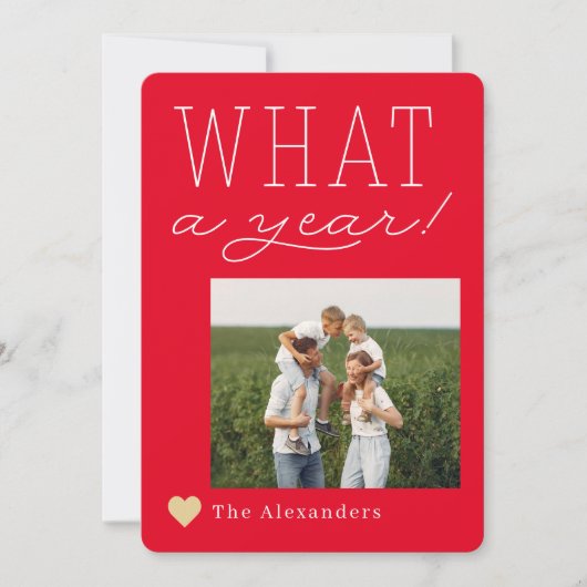 Wat een jaar vakantie fotokaart feestdagenkaart (Voorkant)