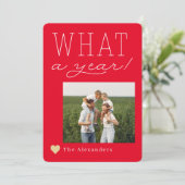 Wat een jaar vakantie fotokaart feestdagenkaart (Staand voorkant)