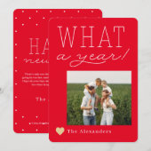 Wat een jaar vakantie fotokaart feestdagenkaart (Voorkant / Achterkant)