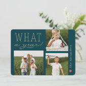 Wat een jaar vakantie fotokaart feestdagenkaart (Staand voorkant)