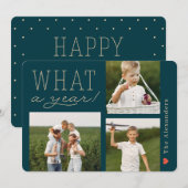 Wat een jaar vakantie fotokaart feestdagenkaart (Voorkant / Achterkant)