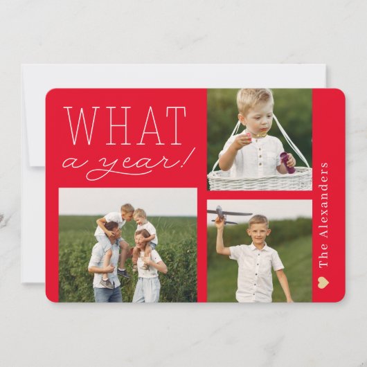 Wat een jaar vakantie fotokaart feestdagenkaart (Voorkant)