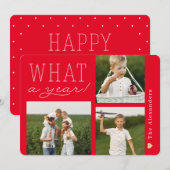 Wat een jaar vakantie fotokaart feestdagenkaart (Voorkant / Achterkant)