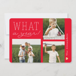 Wat een jaar vakantie fotokaart feestdagenkaart