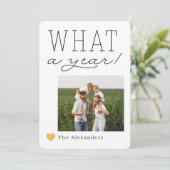 Wat een jaar vakantie fotokaart feestdagenkaart (Staand voorkant)