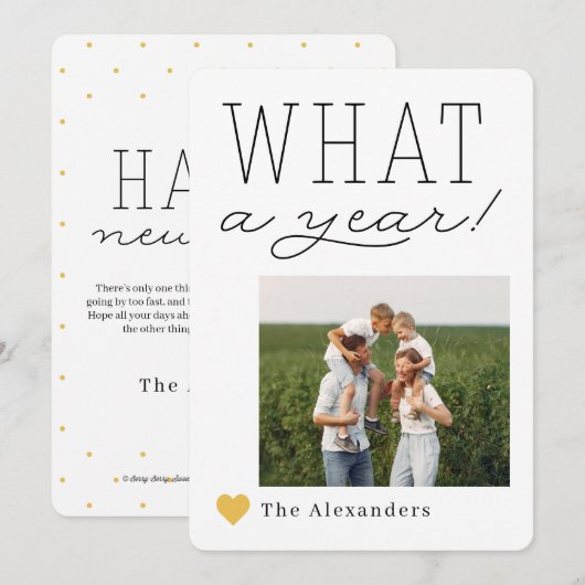 Wat een jaar vakantie fotokaart feestdagenkaart (Voorkant / Achterkant)