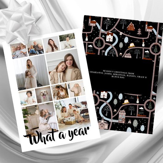 Wat een jaar wat een leuke kerstfoto gepersonalise feestdagenkaart