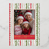 Wat een jaar Whimsical Twaalf Fotocollage Folie Feestdagenkaart (Voorkant)