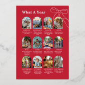 Wat een jaar Whimsical Twelve Fotocollage Folie Feestdagenkaart (Achterkant)