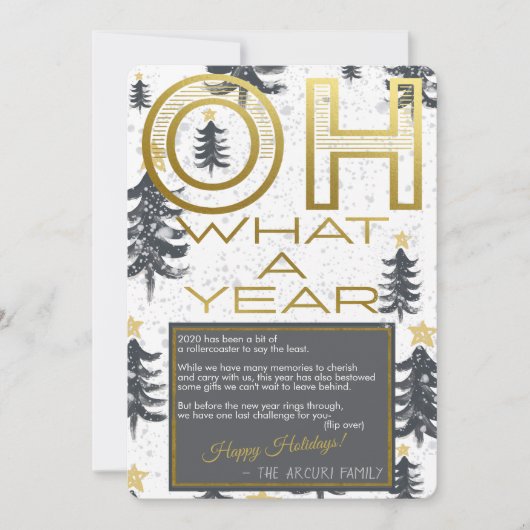 Wat een jaar Wonderland Quarantaine Bingo Kerstmis Feestdagenkaart (Voorkant)