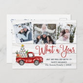 Wat een jaarlijkse kerstfoto van het rode Boerderi Briefkaart (Voorkant / Achterkant)