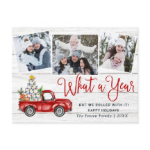 Wat een jaarlijkse kerstfoto van het rode Boerderi