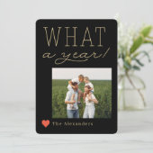 Wat een jaarlijkse vakantiefoto feestdagenkaart (Staand voorkant)