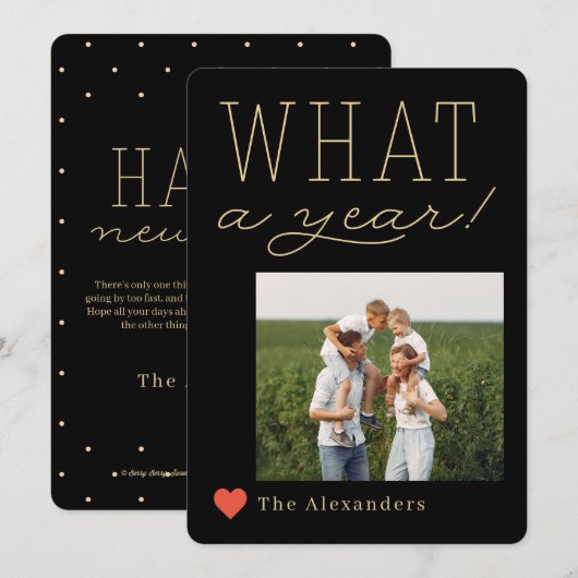 Wat een jaarlijkse vakantiefoto feestdagenkaart (Voorkant / Achterkant)