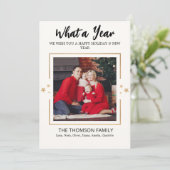 Wat een jaaroverzicht multi foto moderne kerst kaart (Staand voorkant)