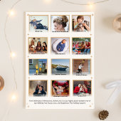 Wat een jaaroverzicht multi foto moderne kerst kaart