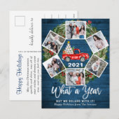 Wat een kerstrood Boerderij 2021 6 Foto Feestdagenkaart (Voorkant / Achterkant)