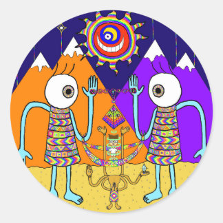 Wat een kleurrijke wereld Sticker (Circle)