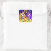 Wat een kleurrijke wereld Sticker (vierkant) (Tas)