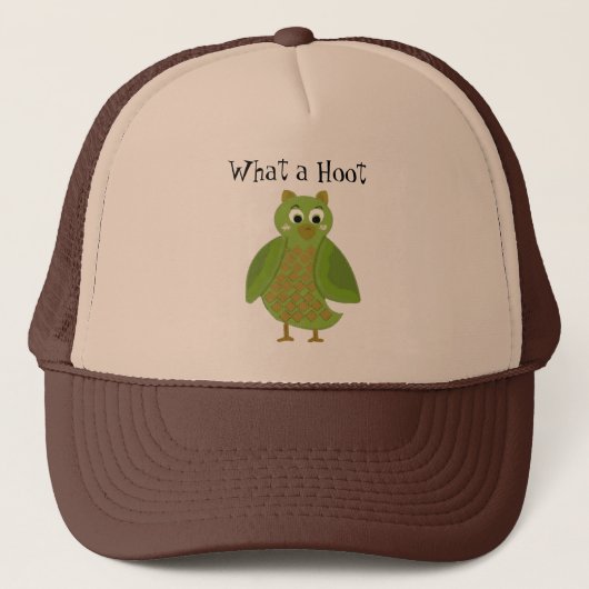 Wat een kreet - Groene Uil Trucker Pet (Voorkant)