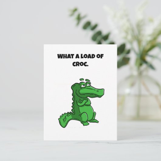 Wat een last van Croc Funny Alligator Cartoon Briefkaart (Staand voorkant)