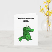 Wat een last van Croc Funny Alligator Cartoon Kaart (Gele Bloem)