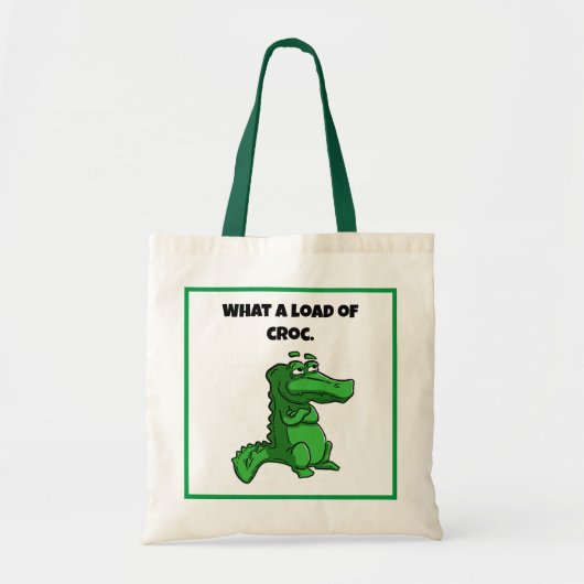 Wat een last van Croc Funny Alligator Cartoon Tote Bag (Voorkant)
