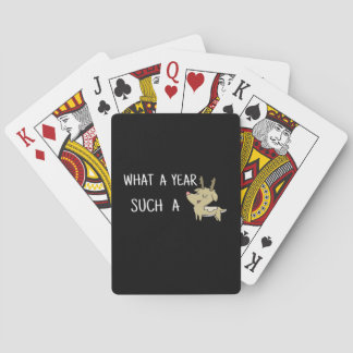 Wat een leuk hertenmoment in retrostijl pokerkaarten