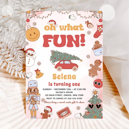 Wat een leuk hippie groovy kerstfeest kaart