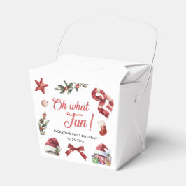 Wat een leuk kerstfeest eerste verjaardag bedankdoosjes