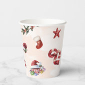 Wat een leuk kerstfeest eerste verjaardag papieren bekers (Achterkant)