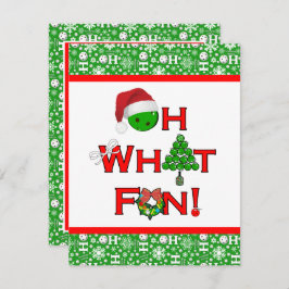 Wat een leuk pickleball kerstfeest kaart