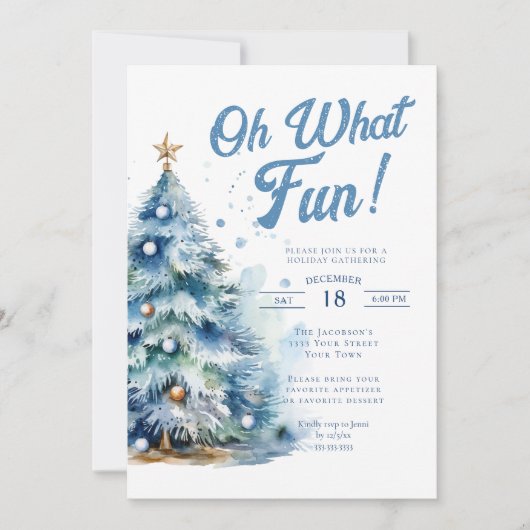 Wat een leuk waterverf Kerstfeest Kaart (Voorkant)