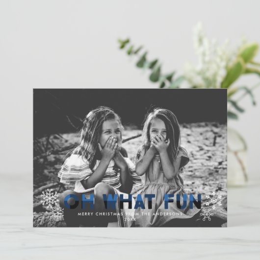 Wat een leuke Blue Buffalo Plaid Christmas Kaart (Staand voorkant)