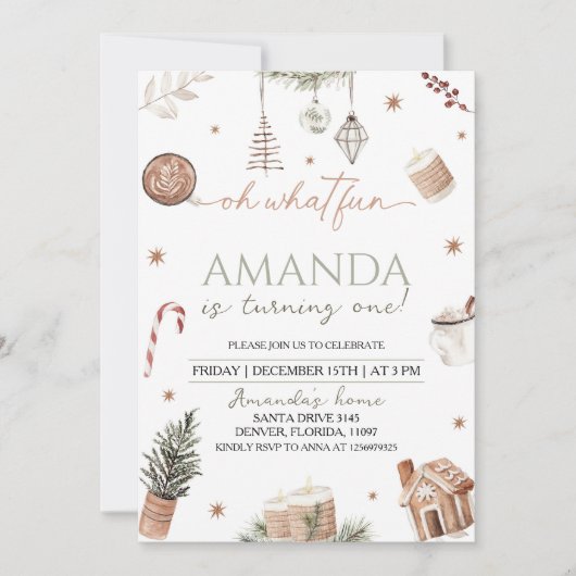 Wat een leuke eerste kerstdag kaart (Voorkant)