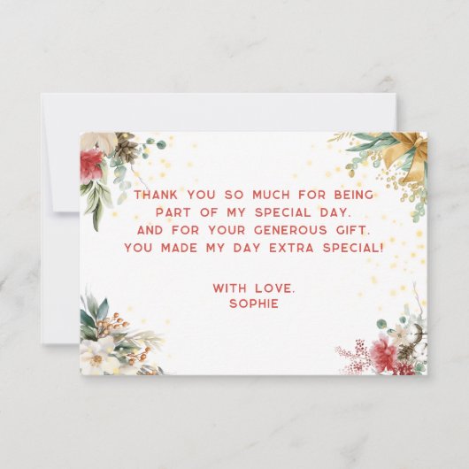 Wat een leuke eerste verjaardag kerst bedankkaart (Voorkant)