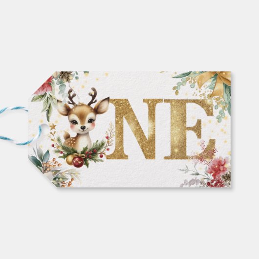 Wat een leuke eerste verjaardag kerst cadeaulabel (Achterkant Horizontaal)