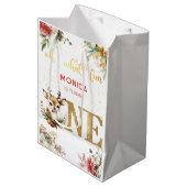 Wat een leuke eerste verjaardag kerst medium cadeauzakje (Voorkant Gekanteld)