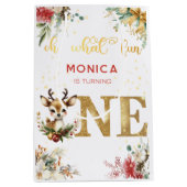 Wat een leuke eerste verjaardag kerst medium cadeauzakje (Voorkant)