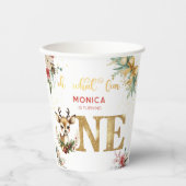 Wat een leuke eerste verjaardag kerst papieren bekers (Voorkant)