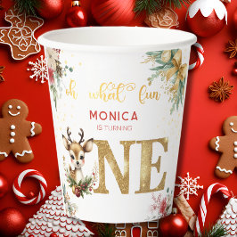 Wat een leuke eerste verjaardag kerst papieren bekers