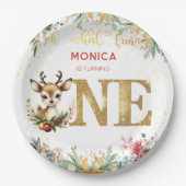 Wat een leuke eerste verjaardag kerst papieren bordje (Voorkant)