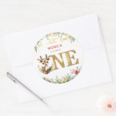 Wat een leuke eerste verjaardag kerst ronde sticker (Envelop)