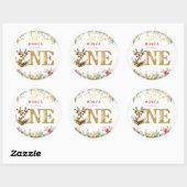 Wat een leuke eerste verjaardag kerst ronde sticker (Vel)