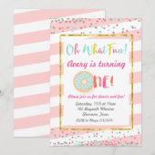 Wat een leuke eerste verjaardag uitnodiging (Voorkant / Achterkant)