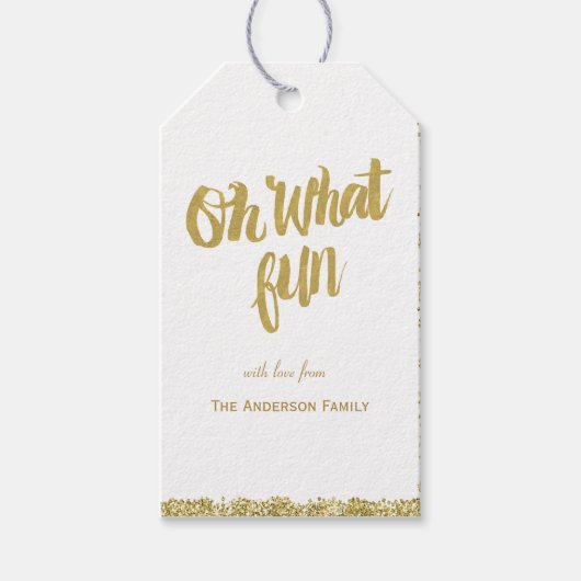 Wat een leuke glinsterende cadeautags cadeaulabel (Voorkant)