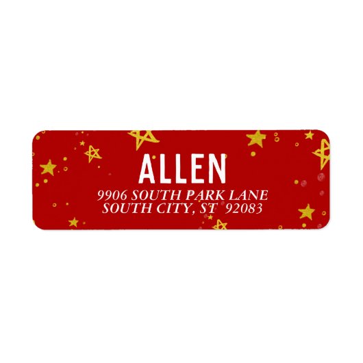 Wat een leuke gouden sterren | Adreslabel Etiket (Voorkant)