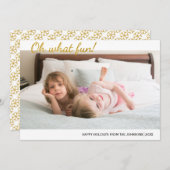 Wat een leuke goudglitter kerstfoto feestdagenkaart (Voorkant / Achterkant)