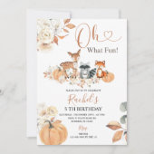 Wat een leuke Herfst Woodland Pumpkin Verjaardag Kaart (Voorkant)